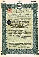 Bond of the Thyssen & Co. AG, issued February 1922