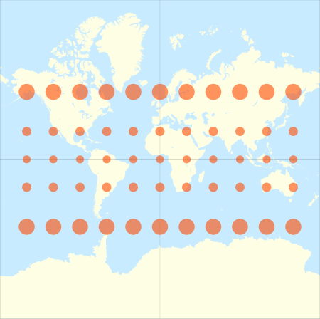ไฟล์:Tissot indicatrix world map Mercator proj.svg