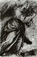 Étude pour l'ange de l'Annonciation. Vers 1560. Crayon noir et fusain, rehauts de crayon blanc. 42 × 27 cm. Galerie des Offices.