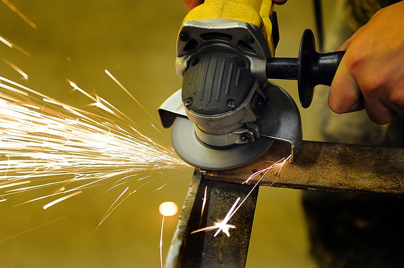 File:U.S. Air Force Airman 1st Class Justin Morris, an aircraft metals technologist with the 379th Expeditionary Maintenance Squadron, works on a piece of aerospace ground equipment May 14, 2013, at an undisclosed 130514-F-FU332-002.jpg