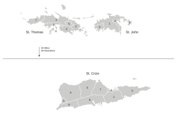 Distritos y subdistritos de las Islas Vírgenes estadounidenses.