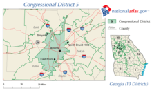 Câmara dos Representantes dos Estados Unidos, Distrito 5 da Geórgia map.png