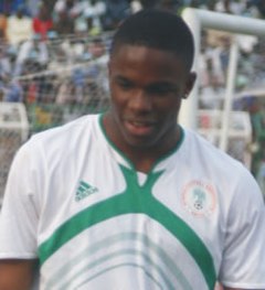 Anichebe playing for Nigeria in 2008