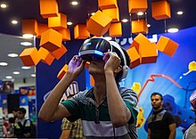 An Iranian player in a game event in Tehran in 2020 Video games of Iran (2).jpg