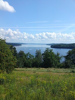 Vy över Lygnern norrut från Fjärås Bräcka