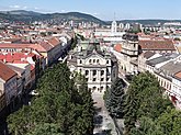 View over Old Town from St. Elisabeth Cathedral Bell Tower - Kosice - Slovakia (36428414991).jpg