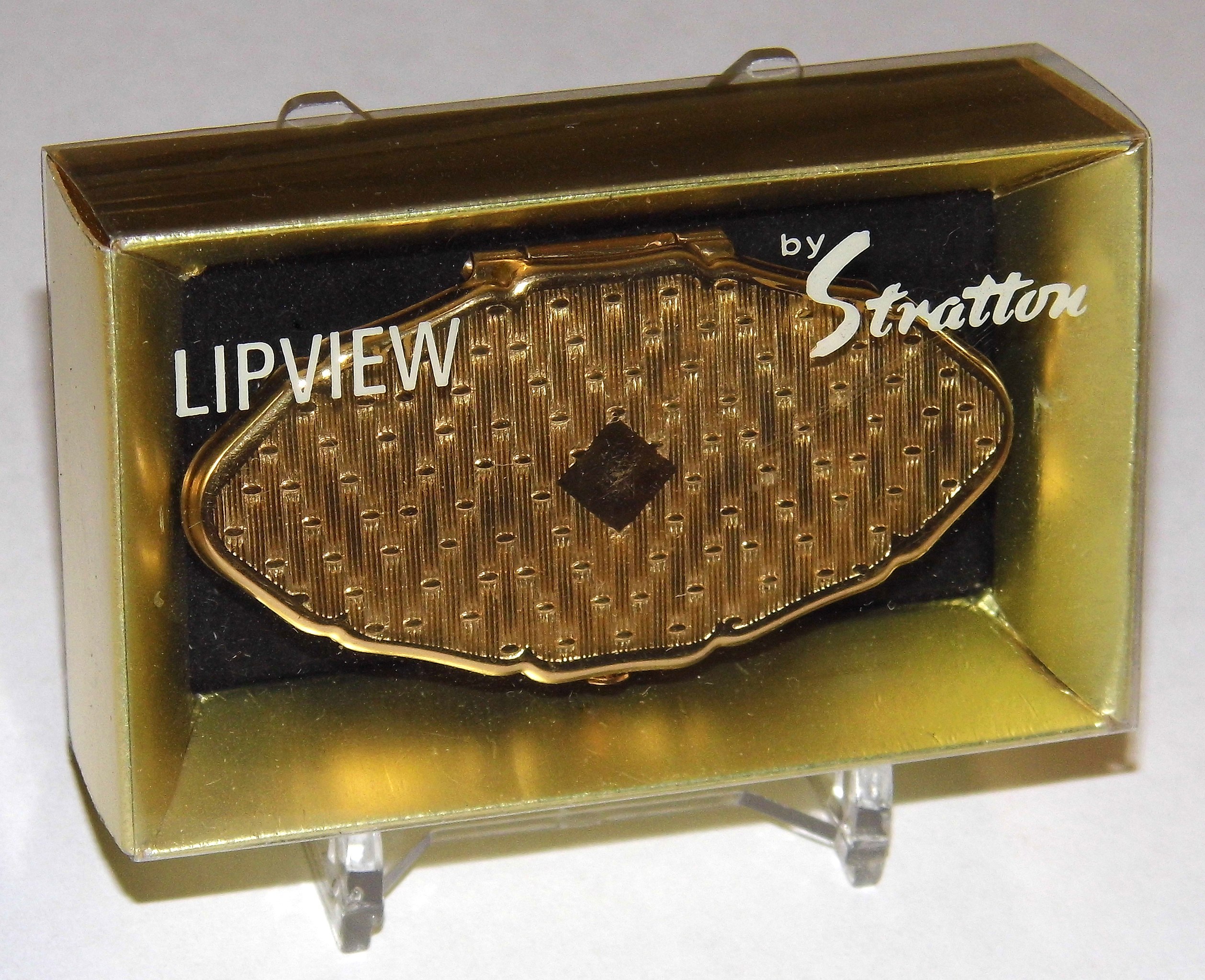 Stratton Lipview lipstick holder with mother of pearl, mid century