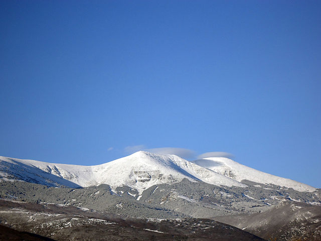 View of the Moncayo Massif from Alcalá de Moncayo
