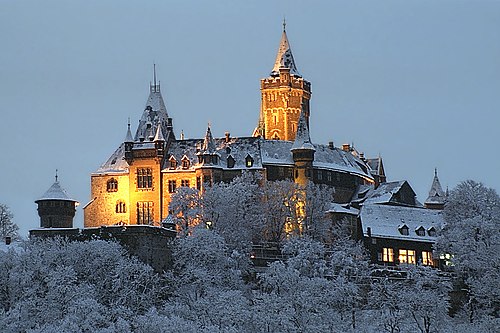 Wernigerode Castle in winter