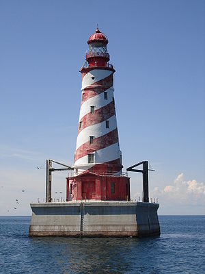 White Shoal Light on Lake Michigan in August, 2008.