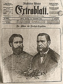 Julius Payer (links) mit Karl Weyprecht auf der Titelseite des Illustrierten Wiener Extrablattes am 25. September 1874