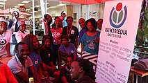 Wikimedia Community User Group Botswana Having refreshments at Nandos
