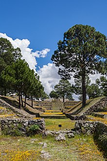 One of the ball courts at the site. Zona arqueologica de Cantona, Puebla, Mexico, 2013-10-11, DD 31.JPG