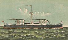 The fast Italian ironclad Italia, the threat of which prompted the French naval program of 1890 'Italia,' first class ironclad of the Italian Navy LCCN2003672917 cropped.jpg