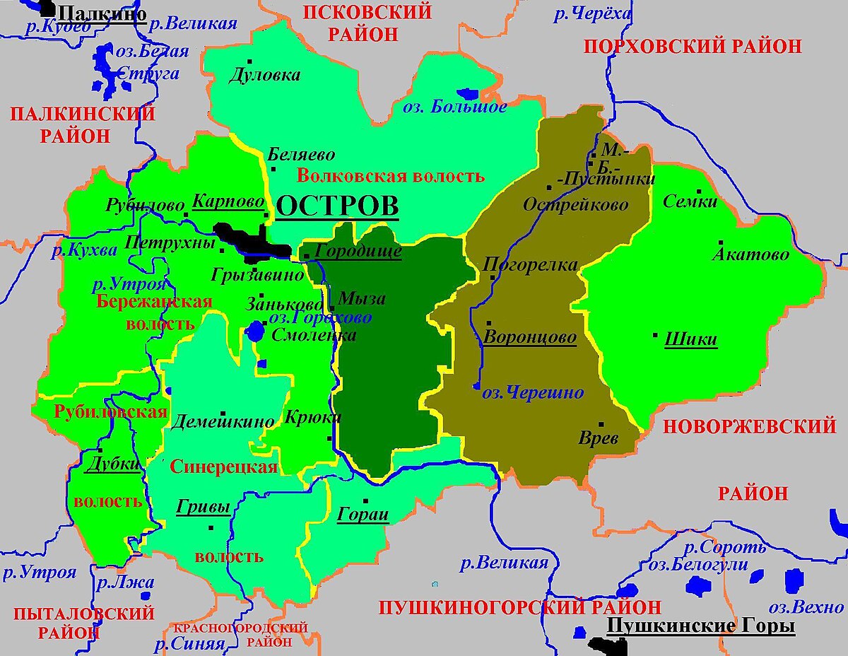 Остров псков карта