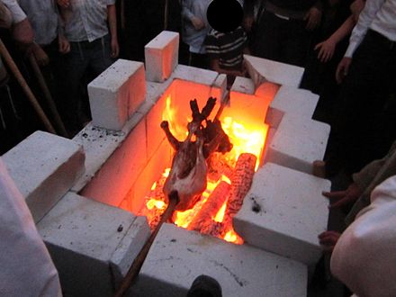 Practice of Passover sacrifice by Temple Mount activists in Jerusalem, 2012.