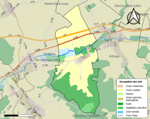 Kolorowa mapa przedstawiająca użytkowanie gruntów.