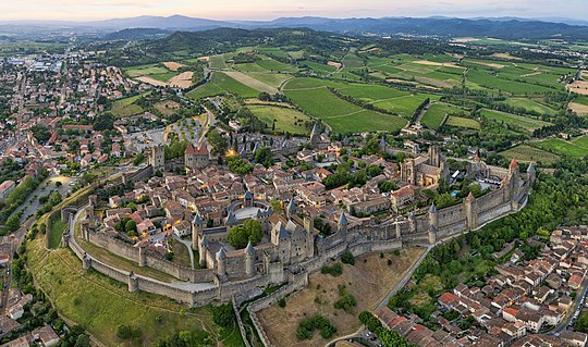 Aerial photograph of the Cité de Carcassonne