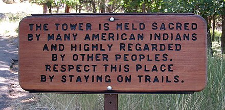 A sign informs visitors of the Native American heritage.