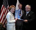 Accepting the Order of the White Eagle, on behalf of Ronald Reagan