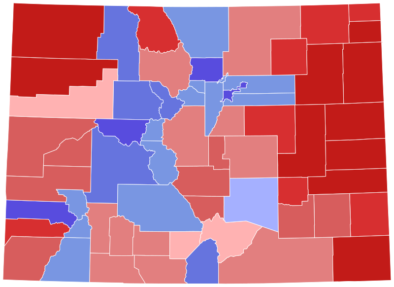 File:2020 United States Senate election in Colorado results map by county.svg