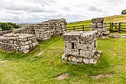 A view of Housesteads Roman Fort along Hadrian's Wall in the United Kingdom.