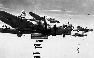 B-17s of the 384th Bomb Group on a bomb run. 384bg-b17s.jpg