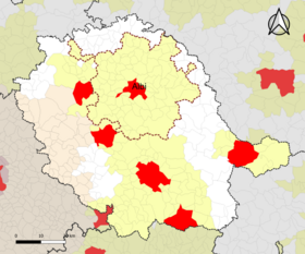 Ubicación de la zona de atracciones de Albi en el departamento de Tarn.