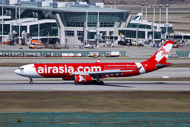 An AirAsia X Airbus A330-300 at Incheon International Airport