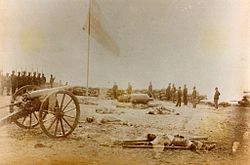 Fotografía de la cima del Morro de Arica luego de la batalla