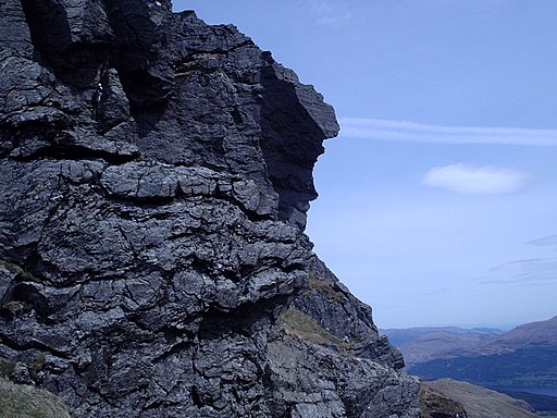 A climber on the SE cliffs of the North peak of Beinn Artair - geograph.org.uk - 1807703