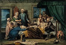 A man recuperating from near-drowning at a receiving-house of the Royal Humane Society, 18th century A man recuperating in bed at a receiving-house of the Royal Wellcome V0016537.jpg