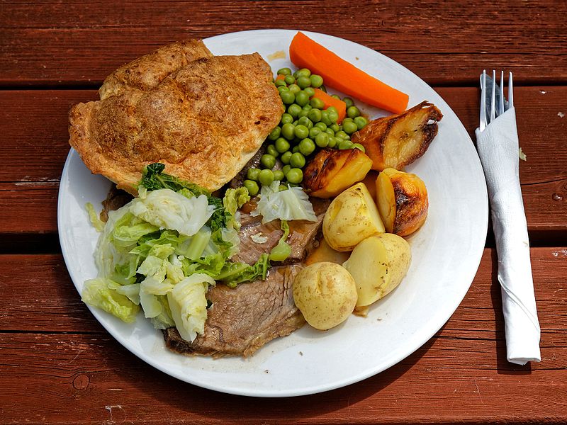 File:A roast beef dinner at The Queen's Head, Boreham, Essex, England - lighter.jpg