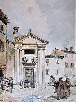 San Nicola degli Incoronati. Akvarell av Achille Pinelli.