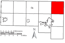 Lage der Adams Township im Defiance County