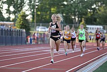 Addy Wiley races at the 2021 IHSAA Girls Track and Field State Finals