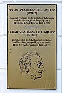 Plaque du passage d'Oscar Vladislas de Lubicz-Milosz