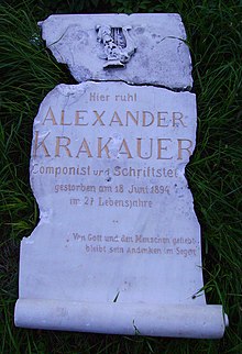 Александр Кракауэр (1866-1894) Zentralfriedhof.jpg