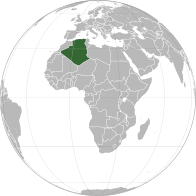 Мапа показује позицију Алжира