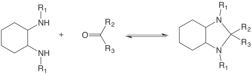 Scheme 7: Aminal formation between a ketone and two secondary amines