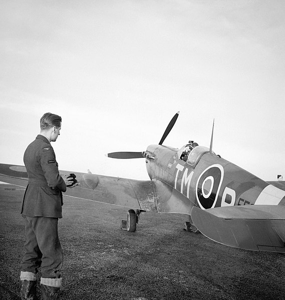 A No. 504 (County of Nottingham) Squadron Supermarine Spitfire during WWII.