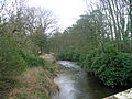 The Annick Water looking upstream from Chapeltoun Bridge.