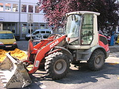 A relatively small front loader