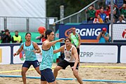 Deutsch: Beachhandball Europameisterschaften 2019 (Beach handball Euro); Tag 6: 7. Juli 2019 – Männerfinale, Dänemark-Norwegen 2:0 (25:18, 19:16) English: Beach handball Euro; Day 6: 7 July 2019 – Men's Final – Denmark-Norway 2:0 (25:18, 19:16)