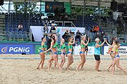 Deutsch: Beachhandball Europameisterschaften 2019 (Beach handball Euro); Tag 2: 3. Juli 2019 – Frauen, Vorrunde Gruppe D, Ukraine-Deutschland 2:0 (23:22, 32:24) English: Beach handball Euro; Day 2: 3 July 2019 – Women Preliminary Round Group D – Ukraine-Germany 2:0 (23:22, 32:24)