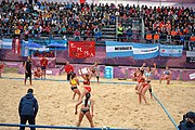 Deutsch: Beachhandball bei den Olympischen Jugendspielen 2018; Tag 5, 10. November 2018; Mädchen, Hauptrunde - Kroatien-Argentinien 1:2 English: Beach handball at the 2018 Summer Youth Olympics at 11 October 2018 – Girls Main Round – Croatia-Argentina 1:2