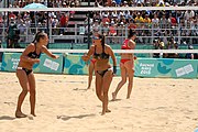 Deutsch: Beachvolleyball bei den Olympischen Jugendspielen 2018; Tag 11, 17. Oktober 2018; Mädchen, Finale – Italien (Claudia Scampoli & Nicol Bertozzi)- Russland (Maria Woronina & Maria Botscharow) 0:2 (19–21/19–21) English: Beach volleyball at the 2018 Summer Youth Olympics at 17 October 2018 – Girls Final – Italy (Claudia Scampoli & Nicol Bertozzi) - Russia (Maria Voronina & Maria Bocharova) 0:2 (19–21/19–21)