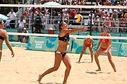 Deutsch: Beachvolleyball bei den Olympischen Jugendspielen 2018; Tag 11, 17. Oktober 2018; Mädchen, Finale – Italien (Claudia Scampoli & Nicol Bertozzi)- Russland (Maria Woronina & Maria Botscharow) 0:2 (19–21/19–21) English: Beach volleyball at the 2018 Summer Youth Olympics at 17 October 2018 – Girls Final – Italy (Claudia Scampoli & Nicol Bertozzi) - Russia (Maria Voronina & Maria Bocharova) 0:2 (19–21/19–21)