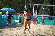 Deutsch: Beachvolleyball bei den Olympischen Jugendspielen 2018; Tag 8, 14. Oktober 2018; Mädchen, Achtelfinale – Bolivien-Puerto Rico 0:2 (18–21/18–21 ) English: Beach volleyball at the 2018 Summer Youth Olympics at 14 October 2018 – Girls Round of 16 – Bolivia-Puerto Rico 0:2 (18–21/18–21 )