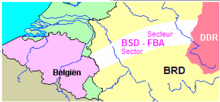 Map showing the area of West Germany occupied by Belgian forces after the Second World War, known as FBA-BSD Belgische Strijdkrachten Duitsland.png